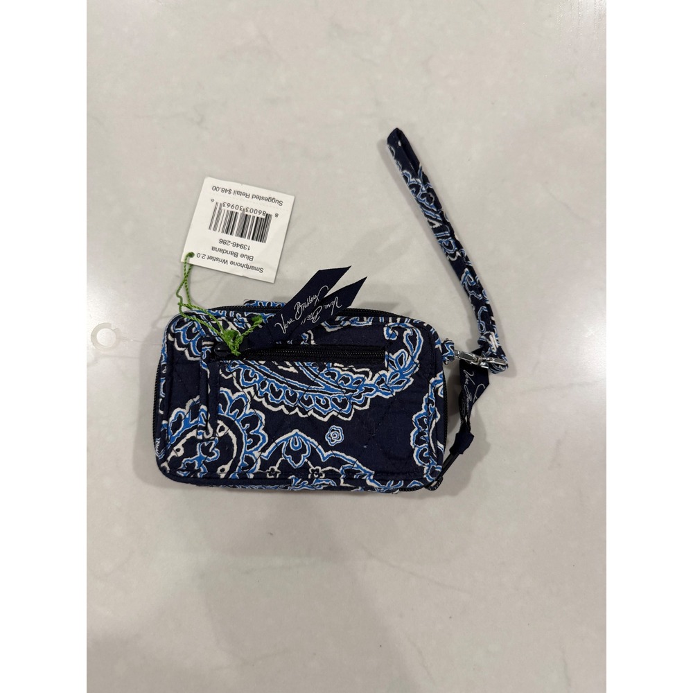 Vera Bradley Smartphone Wristlet 2.0 Blue Bandana Paisley Wallet 13946-286 NWT - Picture 2 of 5
